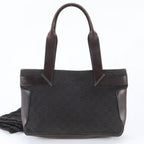 Gucci GG Canvas Leather Tote Shoulder Hand Brown