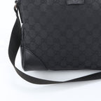 Gucci GG Canvas Leather Shoulder Bag Crossbody Messenger Black — view 2