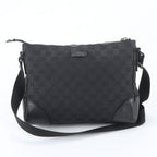 Gucci GG Canvas Leather Shoulder Bag Crossbody Messenger Black