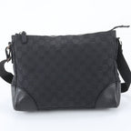 Gucci GG Canvas Leather Shoulder Bag Crossbody Messenger Black — view 3