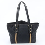 Gucci GG Canvas Leather Tote Shoulder Hand Black — view 3