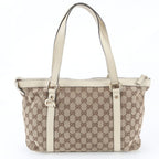 Gucci GG Canvas Abbey Leather Tote — view 3