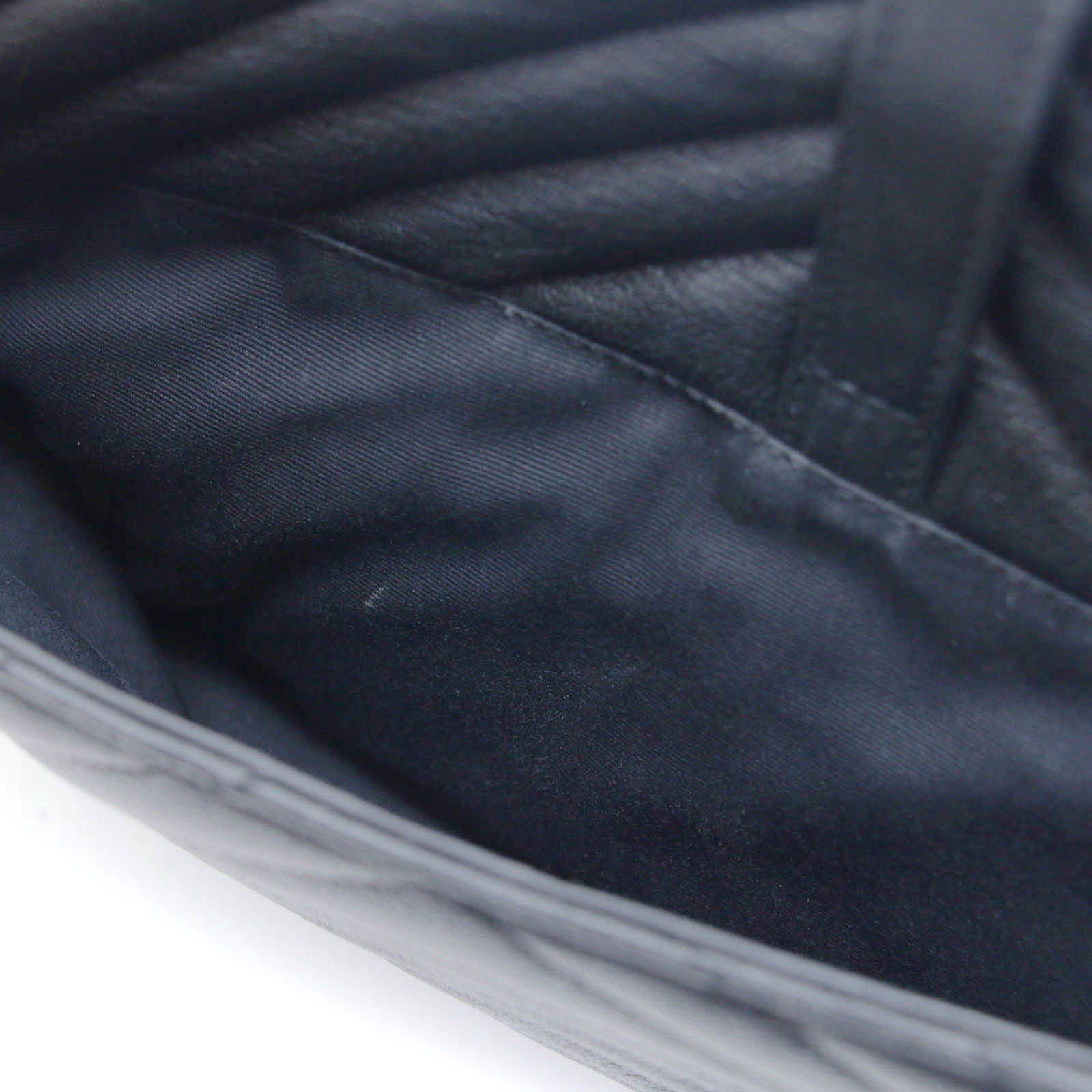 Saint Laurent Classic Monogram 2-Way Black Leather Shoulder Bag — view 7