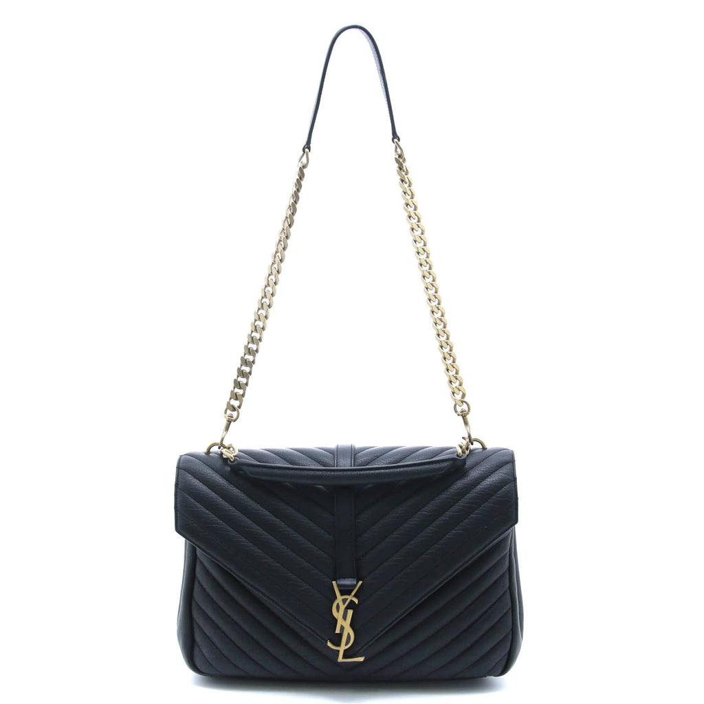 Saint Laurent Classic Monogram 2-Way Black Leather Shoulder Bag