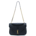 Saint Laurent Classic Monogram 2-Way Black Leather Shoulder Bag