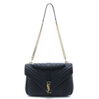 Saint Laurent Classic Monogram 2-Way Black Leather Shoulder Bag
