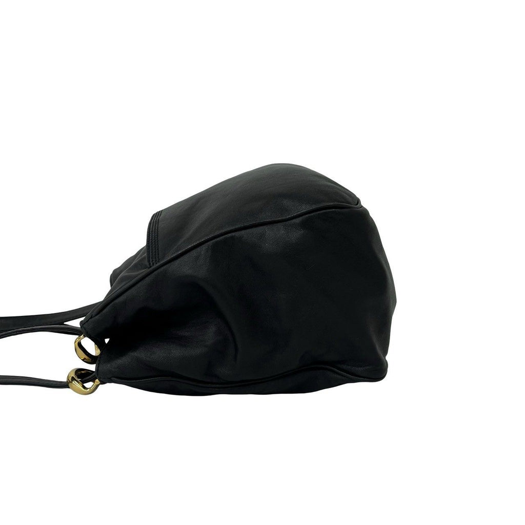 Loewe Vintage Anagram Logo Nappa Leather Shoulder Bag Tote Black — view 5