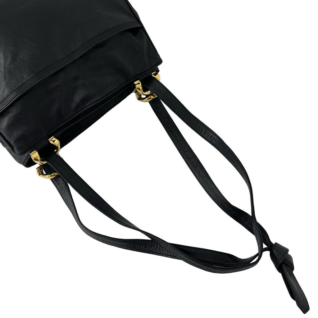 Loewe Vintage Anagram Logo Nappa Leather Shoulder Bag Tote Black — view 4