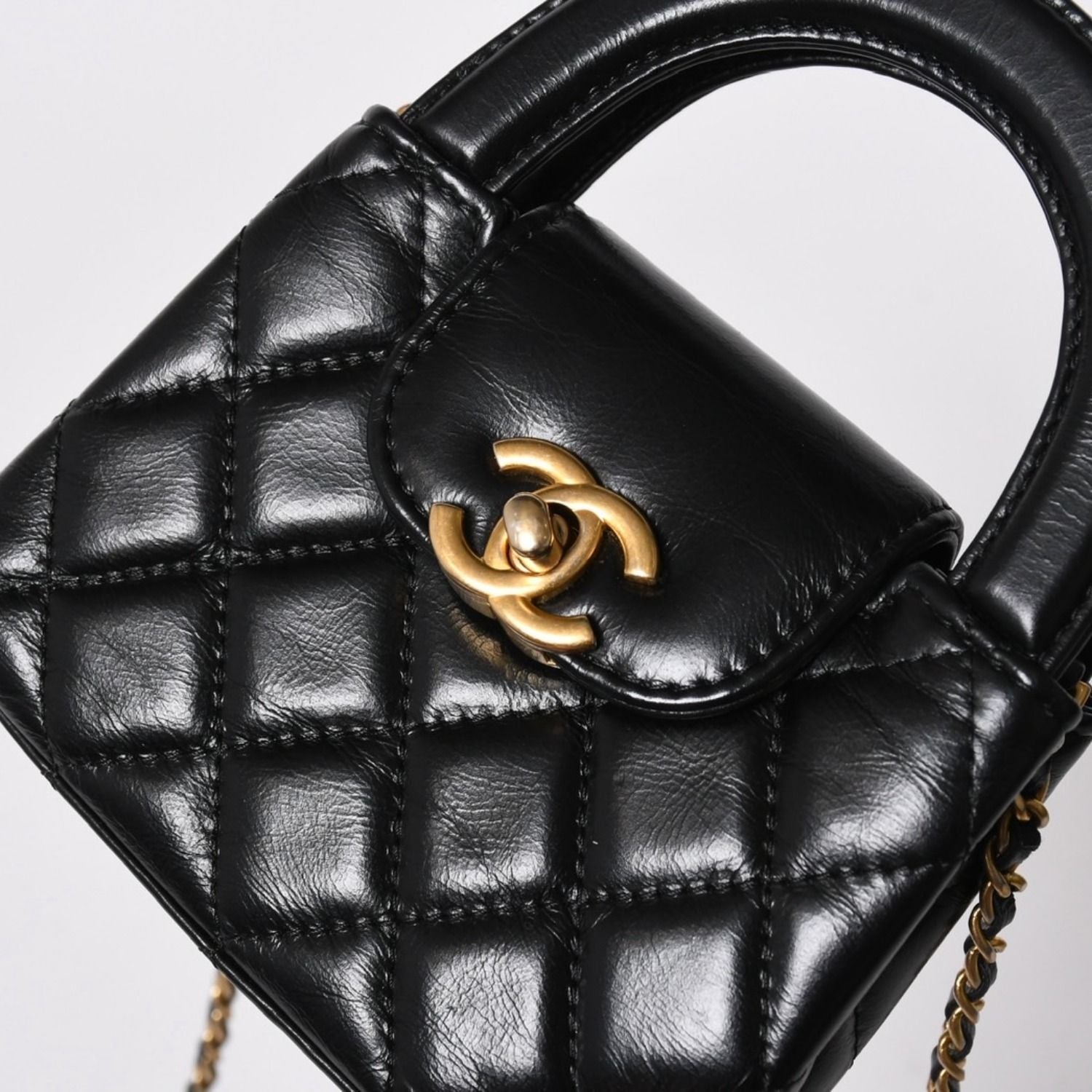 Chanel Mini Shopping Chain Shoulder Bag CC Logo Calfskin — view 5