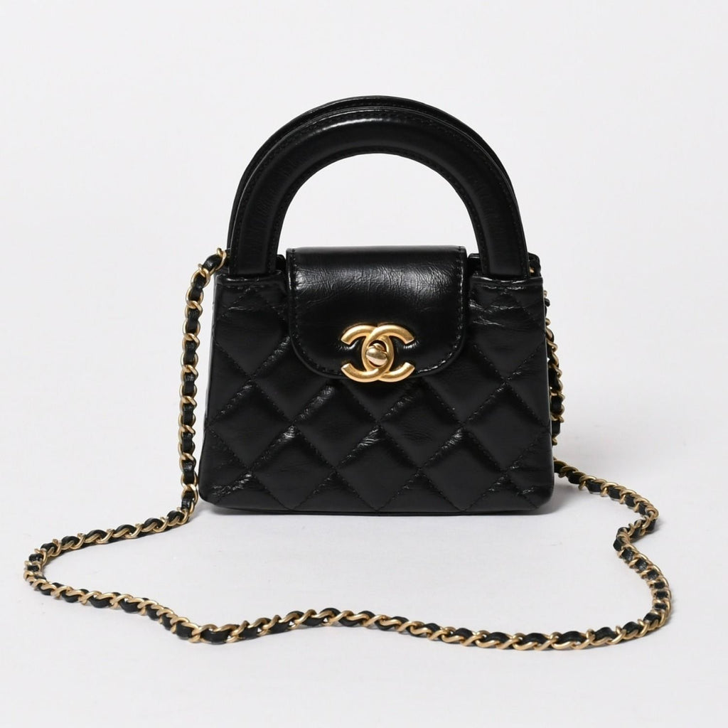 Chanel Mini Shopping Chain Shoulder Bag CC Logo Calfskin