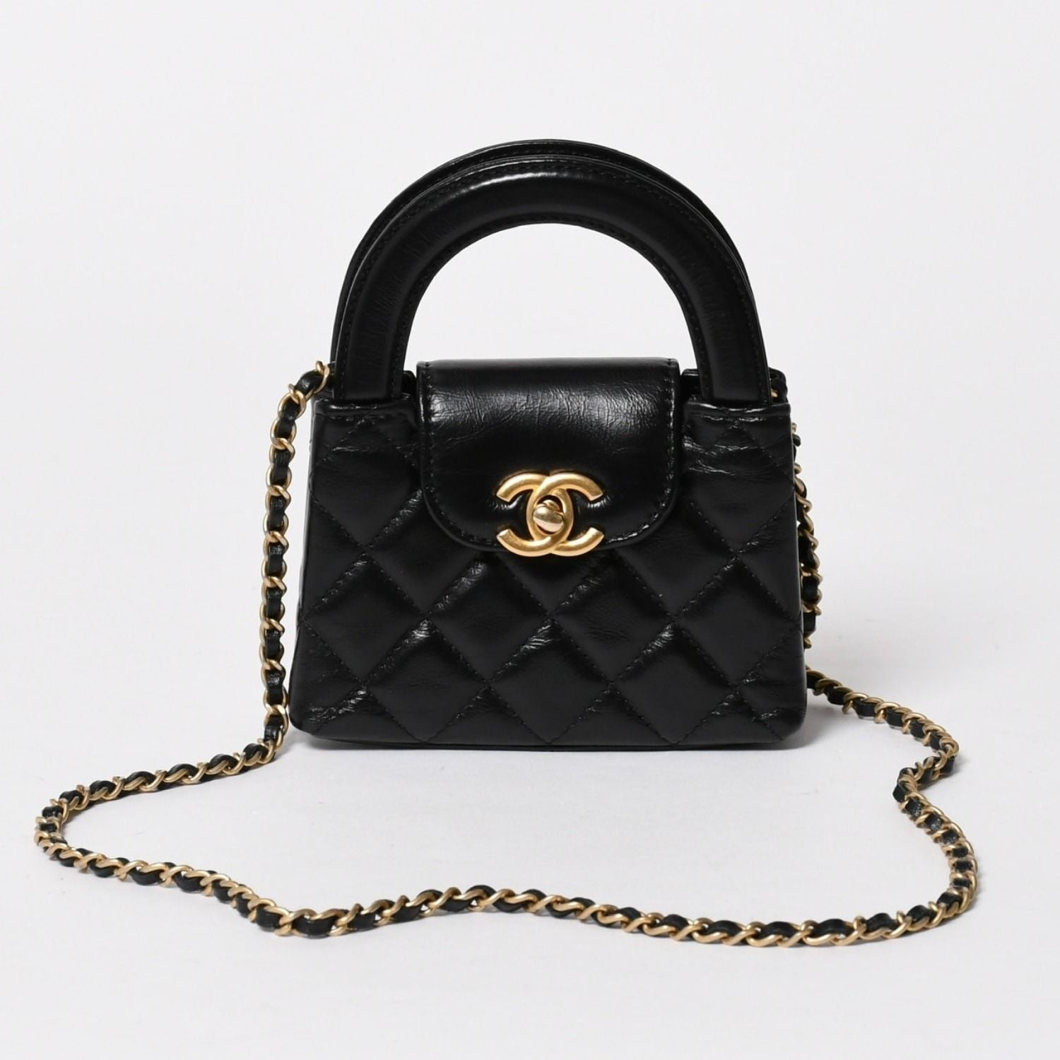 Chanel Mini Shopping Chain Shoulder Bag CC Logo Calfskin