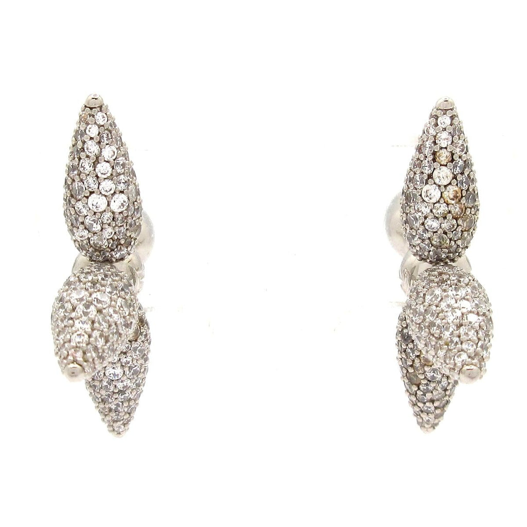 Louis Vuitton Earrings Boucles D'oreilles Strass Silver Clear — view 3