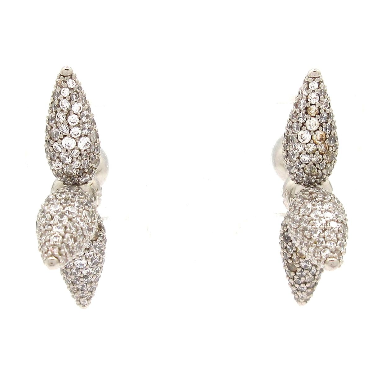 Louis Vuitton Earrings Boucles D'oreilles Strass Silver Clear — view 3