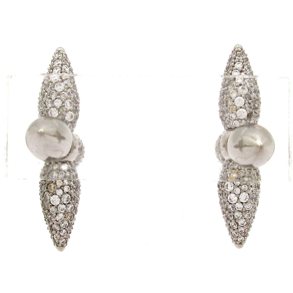 Louis Vuitton Earrings Boucles D'oreilles Strass Silver Clear