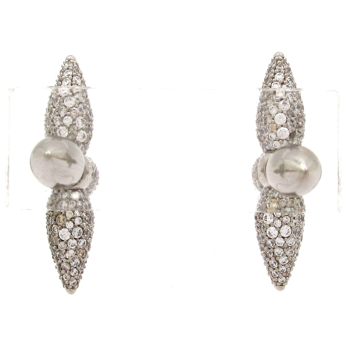 Louis Vuitton Earrings Boucles D'oreilles Strass Silver Clear