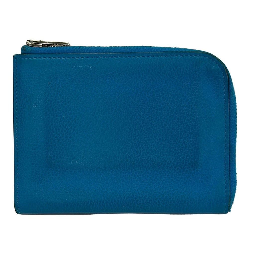 Hermes Coin Purse Remix Id Blue Frida Silver L-shaped Zipper