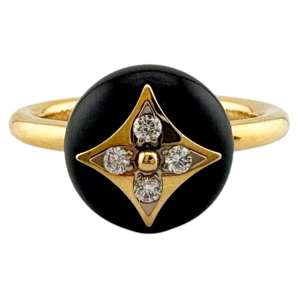 Louis Vuitton Bague B Blossom Ring 18k Yellow Gold Onyx — view 3