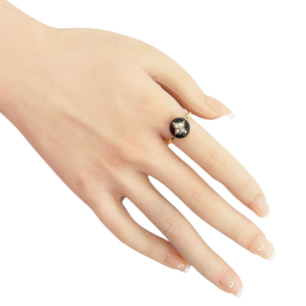 Louis Vuitton Bague B Blossom Ring 18k Yellow Gold Onyx — view 2