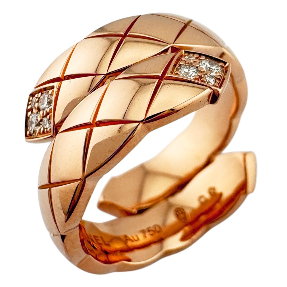 Chanel Coco Crush Diamond Ring 18K Pink Gold