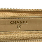 Chanel Wallet Boy Beige Gold Zip Around Lambskin — view 5