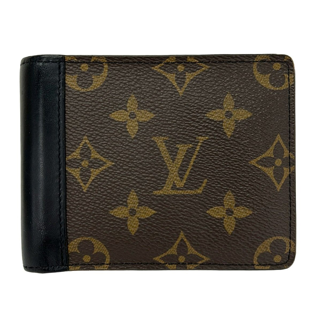 Louis Vuitton Billfold Monogram Macassar Portefeuille Multiple Noir Leather