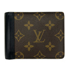 Louis Vuitton Billfold Monogram Macassar Portefeuille Multiple Noir Leather