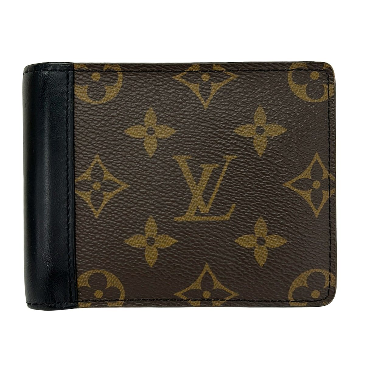 Louis Vuitton Billfold Monogram Macassar Portefeuille Multiple Noir Leather