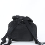 Prada Tessuto Nylon Triangle Logo Leather Backpack Black — view 3