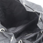 Prada Tessuto Nylon Triangle Logo Leather Backpack Black — view 7