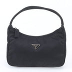 Prada Tessuto Nylon Triangle Logo Handbag Black Brands
