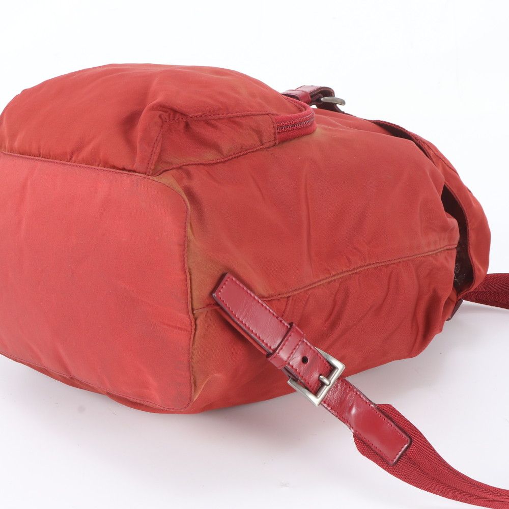 Prada Tessuto Nylon Triangle Logo Leather Backpack Shoulder Bag — view 4