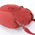 Prada Tessuto Nylon Triangle Logo Leather Backpack Shoulder Bag — view 4