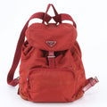 Prada Tessuto Nylon Triangle Logo Leather Backpack Shoulder Bag