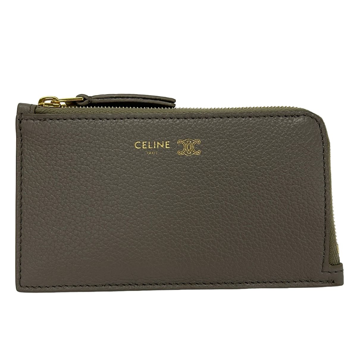 Celine Coin Purse Zip Long Card Case Pebble Light Blue