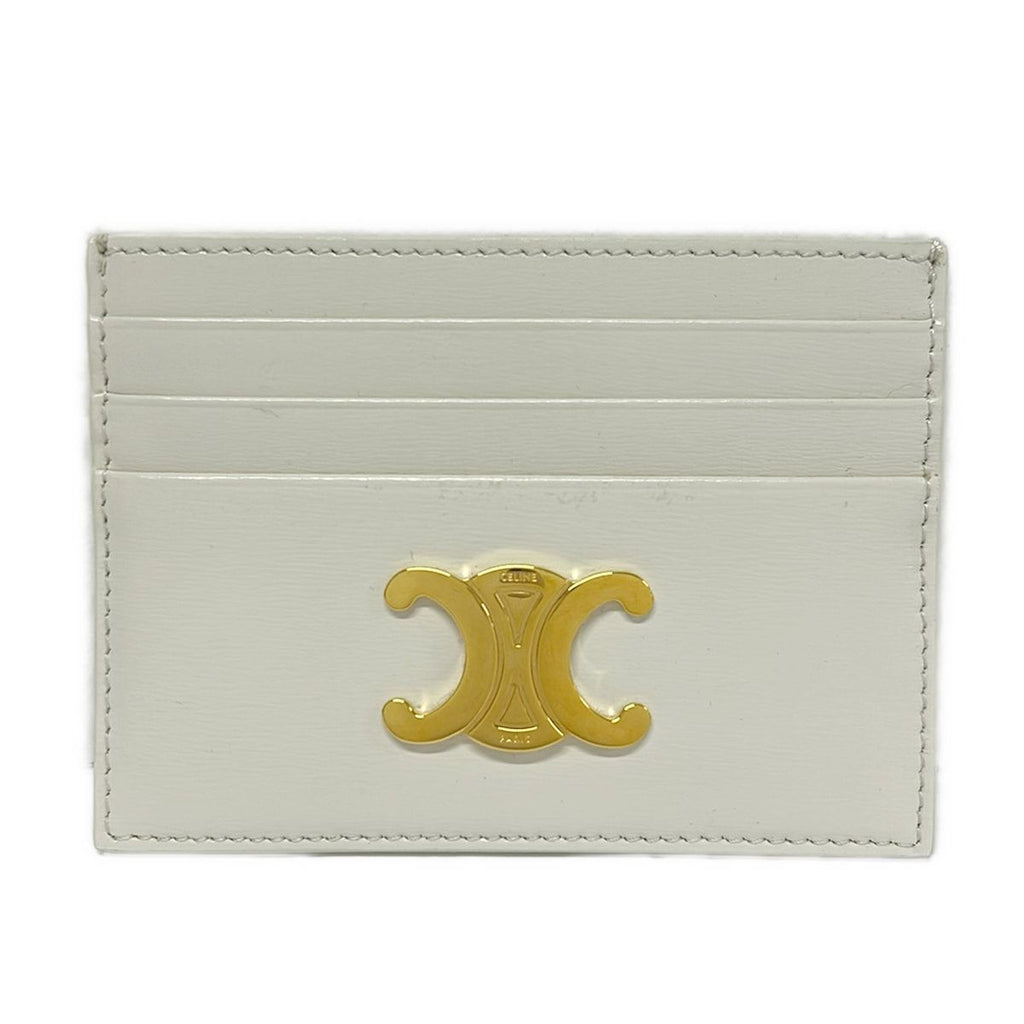 Celine Card Case Triomphe White