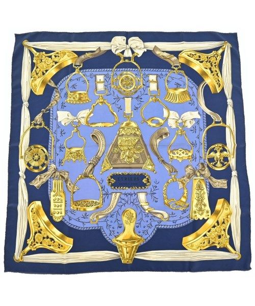 Hermes Bandana Scarf Navy