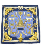 Hermes Bandana Scarf Navy