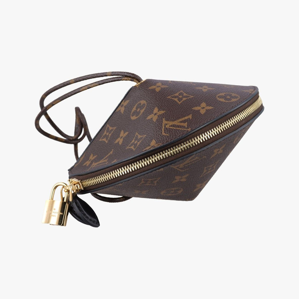 Louis Vuitton Tupi Brown Monogram Canvas Cowhide Leather Clutch — view 5