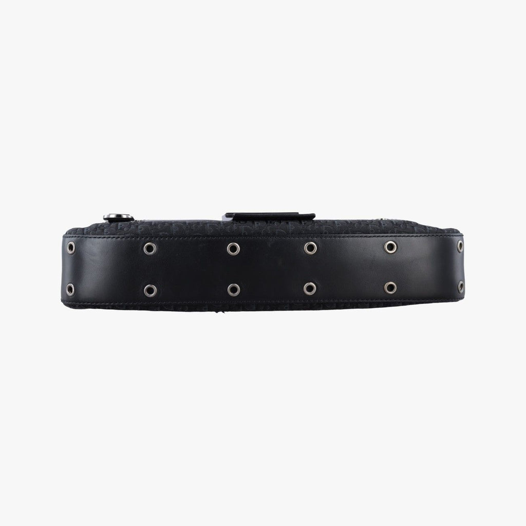 Dior Street Chic Columbus Black Canvas Leather Shoulder Bag — view 3