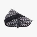 Dior Saddle Bag Gray Navy Black Jacquard Leather