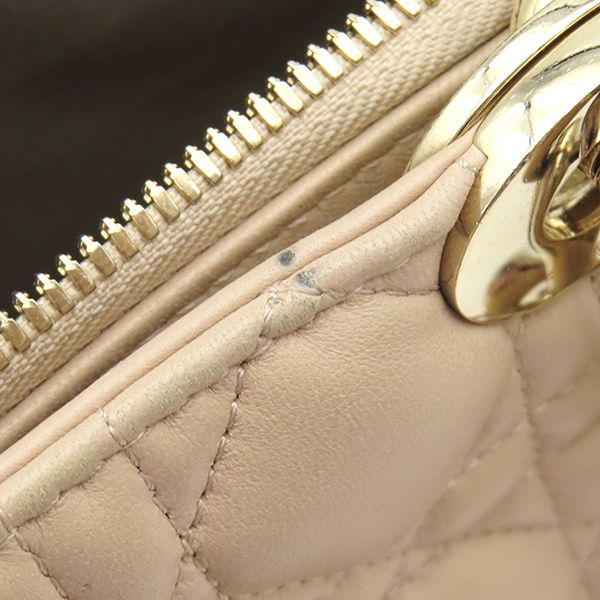 Dior Tote Cannage Chain Leather Pink Beige Gold — view 8