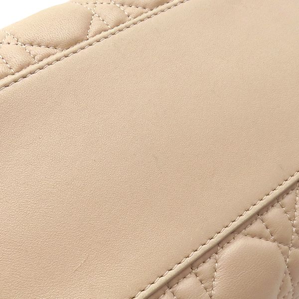 Dior Tote Cannage Chain Leather Pink Beige Gold — view 6