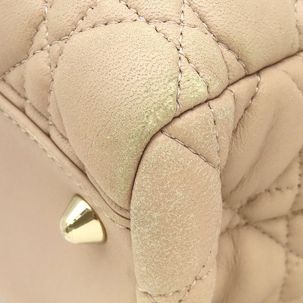 Dior Tote Cannage Chain Leather Pink Beige Gold — view 4