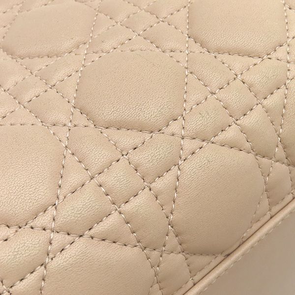 Dior Tote Cannage Chain Leather Pink Beige Gold — view 5
