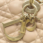 Dior Tote Cannage Chain Leather Pink Beige Gold — view 7