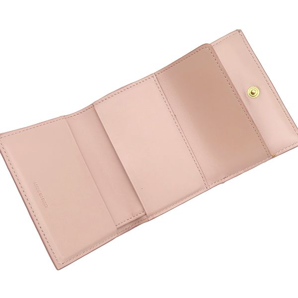 Celine Trifold Wallet Folded Compact Calfskin Vintage Pink Gold Coin Purse — view 6