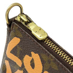 Louis Vuitton Pouch Pochette Accessoires Monogram Canvas Graffiti Peach Gold — view 6