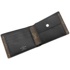 Louis Vuitton Bifold Wallet Portefeuille Mindoro Monogram Macassar Silver Brown — view 6