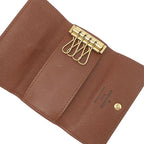 Louis Vuitton Key Case Multicles 4 Monogram Canvas Gold Brown Key Holder Coin — view 6