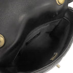 Chanel Shoulder Bag Mini Flap Lambskin Black Gold CC Logo — view 7